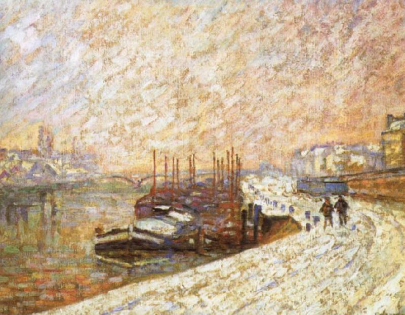 Armand guillaumin Barges in the Snow oil painting picture